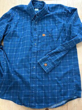 Wrangler 20X FR Shirt Men's M REG Blue Plaid  Flame Resistant.
